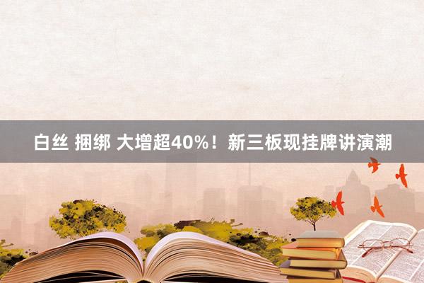 白丝 捆绑 大增超40%！新三板现挂牌讲演潮