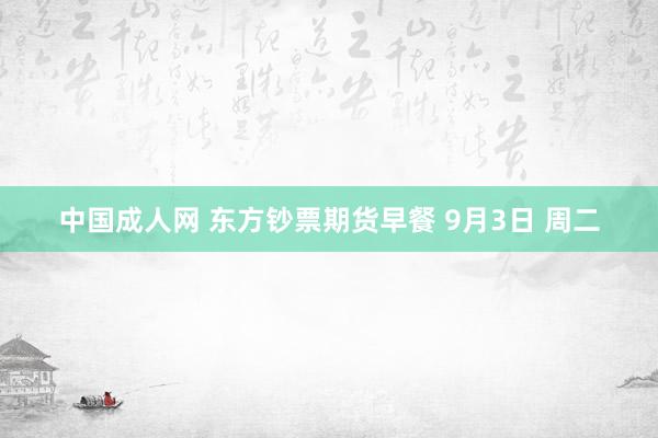 中国成人网 东方钞票期货早餐 9月3日 周二