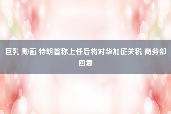 巨乳 動画 特朗普称上任后将对华加征关税 商务部回复