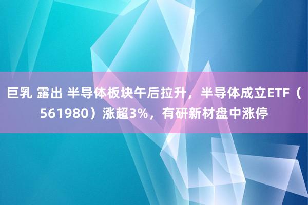 巨乳 露出 半导体板块午后拉升，半导体成立ETF（56198