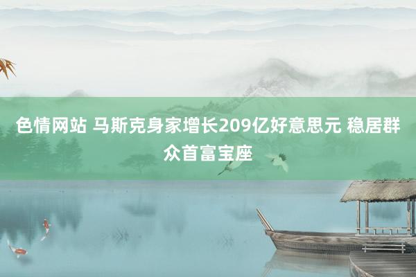 色情网站 马斯克身家增长209亿好意思元 稳居群众首富宝座