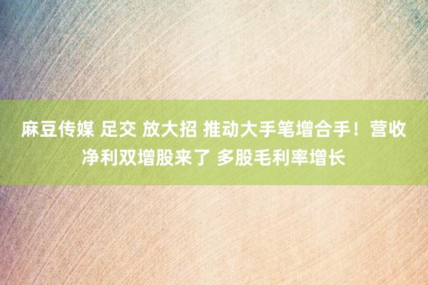 麻豆传媒 足交 放大招 推动大手笔增合手！营收净利双增股来了 多股毛利率增长